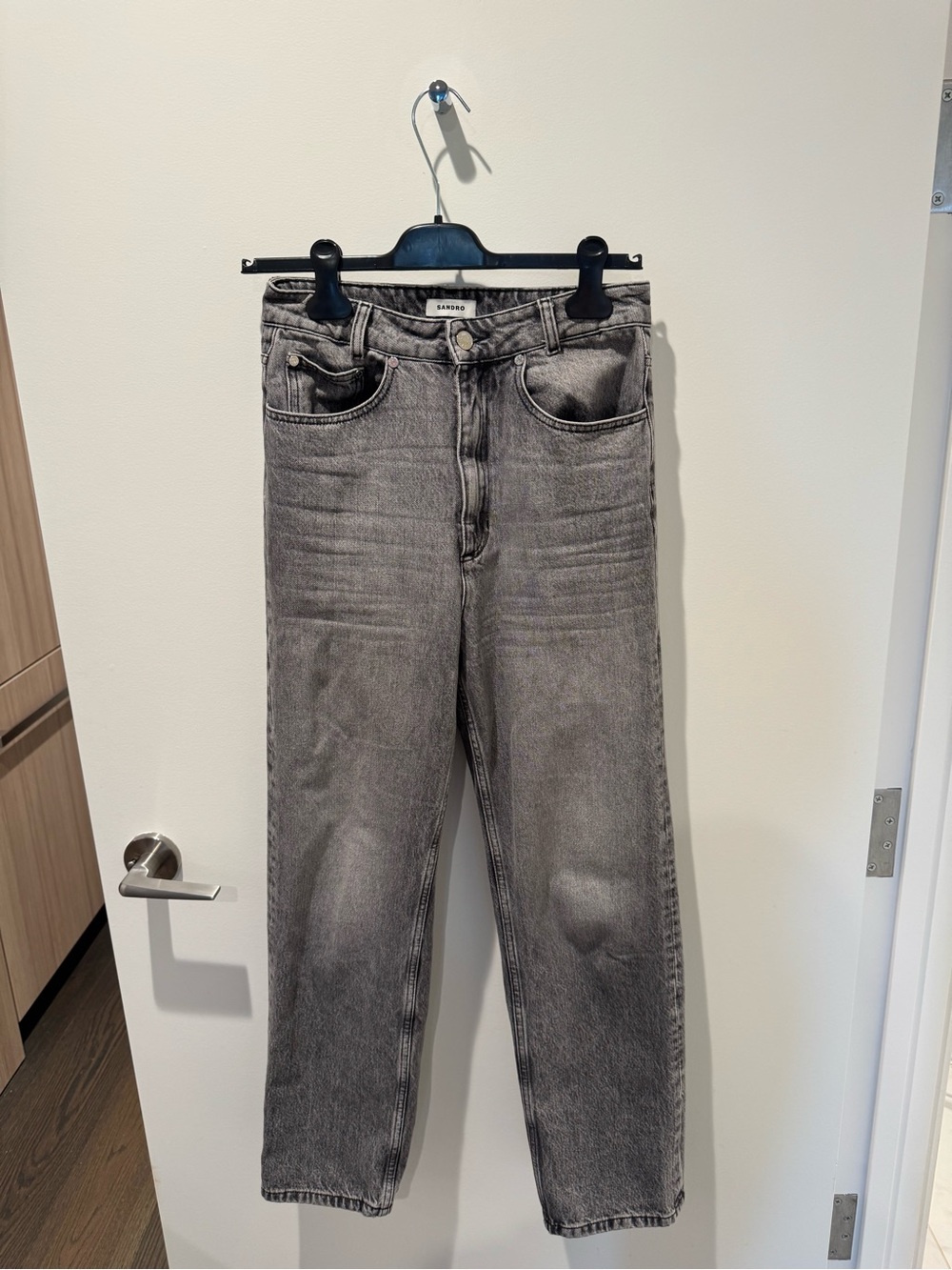 Sandro Woman’s Gray Straight Jeans